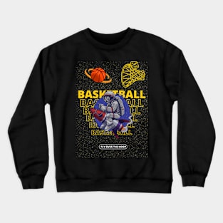 Vintage Retro Basketball Art Design Crewneck Sweatshirt